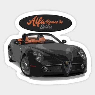 ALFA ROMEO 8C SPIDER Black Sticker